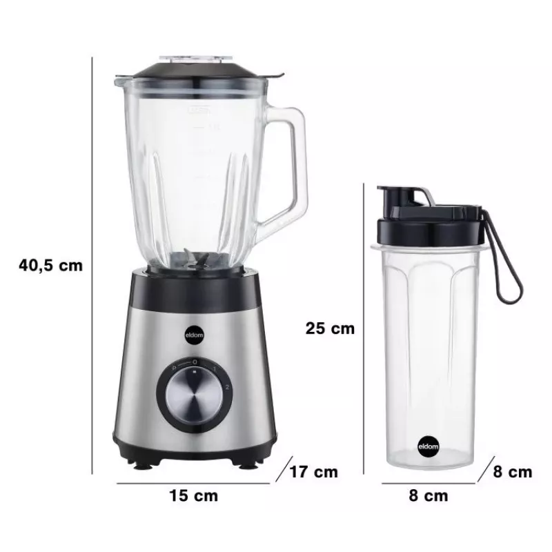 ELDOM BK7S STALO 2,0 l pöytätehosekoitin 1000 W musta/hopea