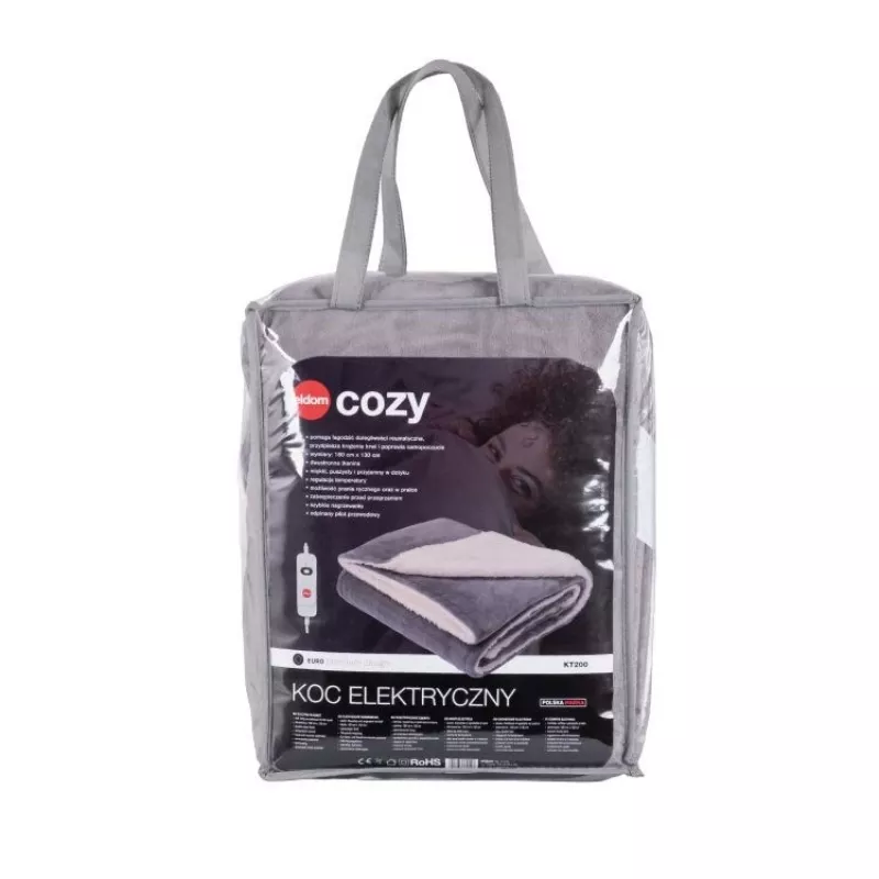 ELDOM KT200 Cozy sähköinen aluspeitto 150 x 80 cm harmaa 60W 3 lämpöastetta