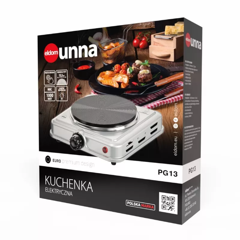 ELDOM PG13 UNNA sähkökeitin 1000W, hopea