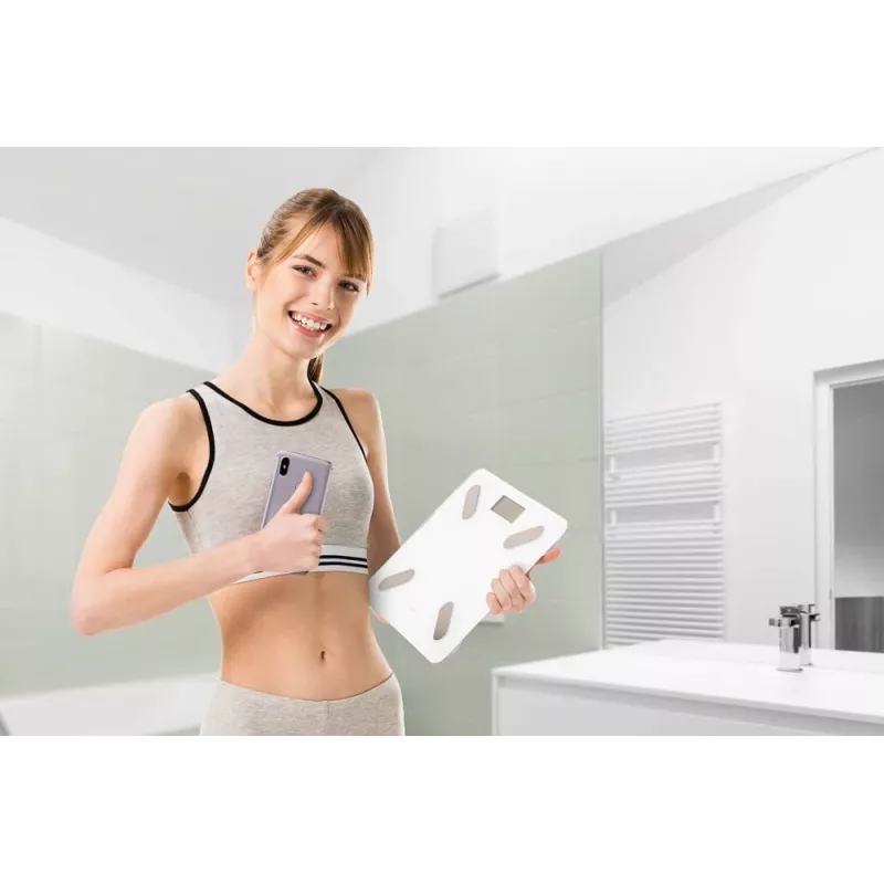 ELDOM älykäs henkilövaaka TWO550B ULLIE 12 kehon arvolla, Bluetooth ja sovellus