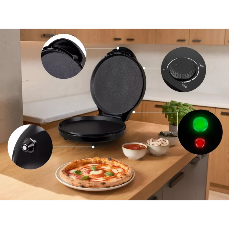 ELDOM ST1000 Pizzo -pizzakone, 1450 W, 32 cm levy, musta
