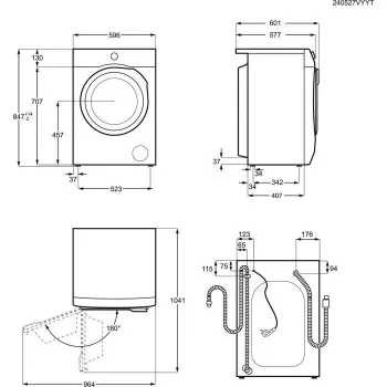 Electrolux EW2F528WP edestä täytettävä pesukone, 8 kg, 1200 kierr./min, valkoinen