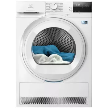 Electrolux EW7D283VE 8 kg kondensointikuivausrumpu SensiCare-järjestelmällä, LCD-näyttö, valkoinen