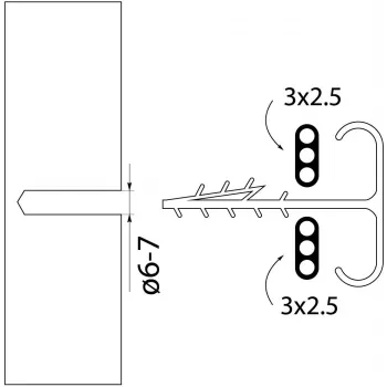 Elektro-Plast Opatówek USMP-3 BIS pikakiinnitteinen litteä klipsi 16,5 mm kaapelille/johdolle, valkoinen, 100 kpl