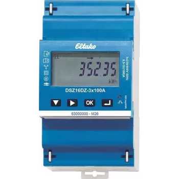 Eltako DSZ16DZ-3x100A MID digitaalinen 3-vaiheinen energiamittari, suoramittaus, 100A, luokka B, S0-pulssilähtö, DIN-kisko 28380316