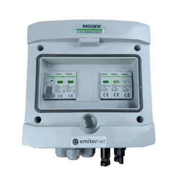 EMITER DCAC Hermetic IP65 PV-yhdistelylaatikko Noark Type 2 SPD:llä, 1 string, 1 MPPT, 16A 1-vaihe