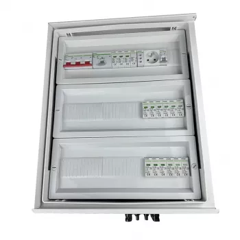 EMITER EM-854N DCAC Hermetic IP66 aurinkosähkön PV-generaattorin liitäntärasia DC- ja AC-ylijännitesuojalla, 5 stringtuloa, 5 MPPT, 100A 3-vaihe