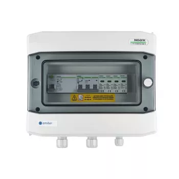 EMITER kytkentäkeskus liitetty AC hermeettinen IP65 jakokeskus ylijännitesuojalla Noark Type 2, 40A 3-vaiheinen, RCD Type A 40A/300mA