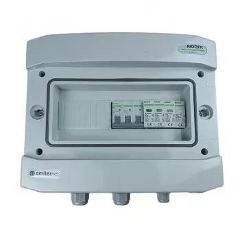 EMITER kytkentäkeskus kytketty AC hermeettinen IP65 EMITTER AC-ylijännitesuojalla Noark tyyppi 1+2, 40A 3-vaiheinen