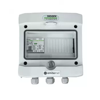 EMITER kytkinlaitteeseen kiinnitetty AC hermeettinen IP65 ylijännitesuoja Emitter Noark Type 1+2, 20A 1-F