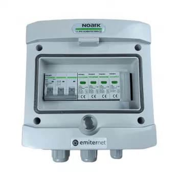 EMITER kytkinlaitteeseen asennettava AC Hermetic IP65 ylijännitesuoja Emitter Noark Type 2, 10A 3-napainen
