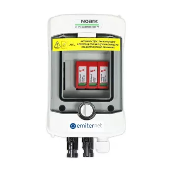 EMITER DC-kytkentäkaappi, IP65, Dehn Type 2 DC-ylijännitesuojalla 1000V, 1x PV-string, 1x MPPT