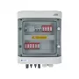 EMITER kytkentäkeskus kytketty DCAC Hermetic IP65 EMITTER DC-ylijännitesuojalla Dehn 1000V Type 2, 2 x PV-string, 2 x MPPT // og. AC Dehn Type 2, 16A 3-vaihe, RCD tyyppi A 40A/300mA