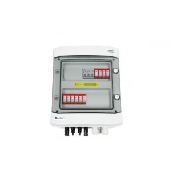 EMITER kytkinlaite pinta-asenteinen DCAC Hermetic IP65 EMITTER DC-ylijännitesuojalla Dehn 1000V tyyppi 2, 2 x PV String, 2 x MPPT // og. AC Dehn tyyppi 2, 20A 3-vaihe