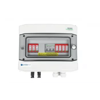 EMITER kytkinlaitteisto DCAC hermeettinen IP65 Dehn 1000V Type 2 DC-ylijännitesuojalla, 1 x PV-string, 1 x MPPT // AC Dehn Type 2, 20A 3-vaiheinen