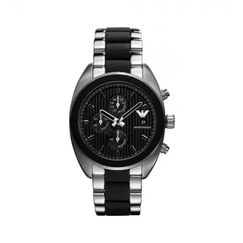 Emporio Armani AR5952 miesten kronografi-kvartsikello 43 mm musta silikoni