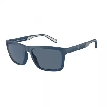 EMPORIO ARMANI EA4219-576380 miesten suorakaiteen muotoiset aurinkolasit - mattamusta kehys, harmaat linssit, 57 mm