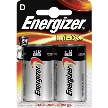 Energizer MAX alkaliparistot D, 2 kpl:n pakkaus blister (LR20) E300129200