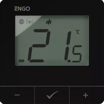 ENGO Controls E25-BATB älykäs Wi-Fi-termostaatti, pinta-asennus, valkoinen