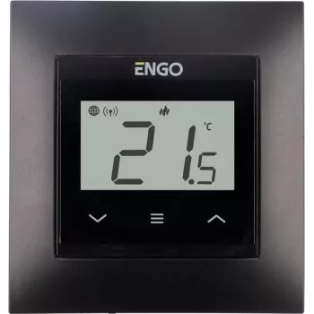 ENGO Controls E55-B internet-sisäasennettava lämpötilasäädin 55x55 kehykselle, Wi-Fi, musta