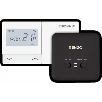 ENGO Controls E901-WIFI älykäs huonetermostaatti, paristokäyttöinen, valkoinen