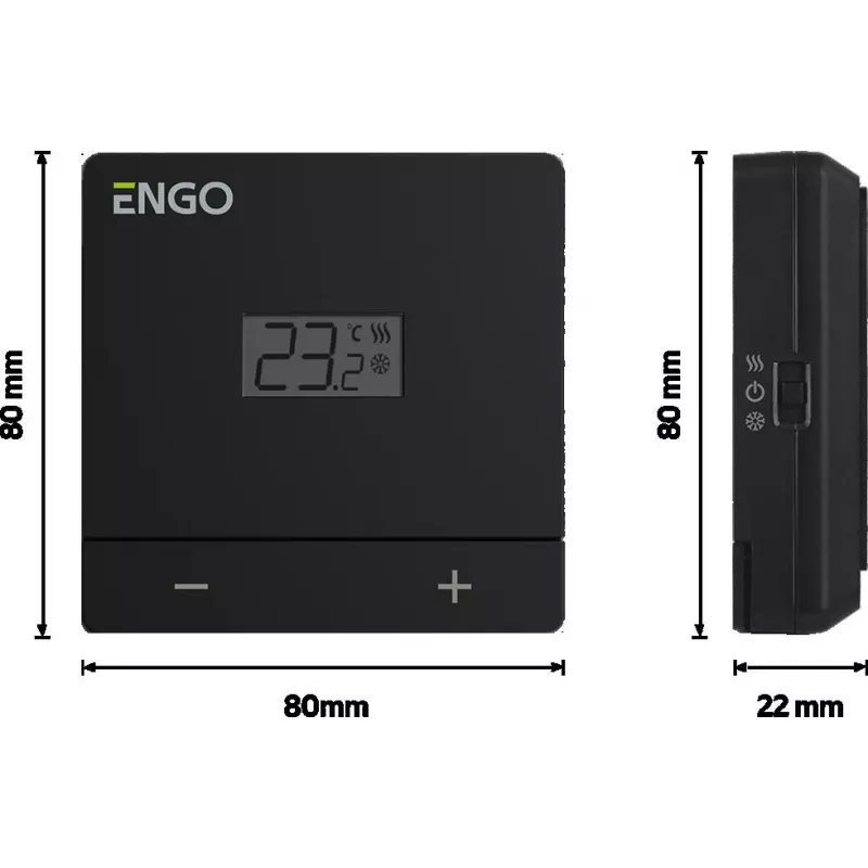 ENGO Controls EASY-230B langaton päiväohjelmoitava huonetermostaatti