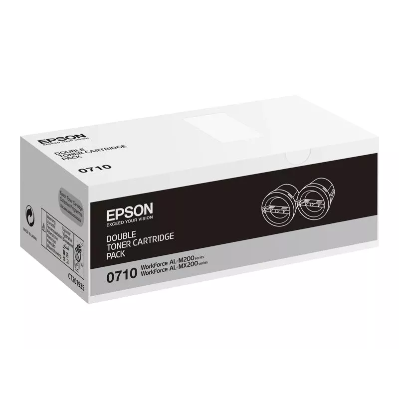 Epson 0710 - 2 kpl:n pakkaus - suuri kapasiteetti - musta