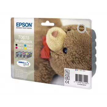Epson T0615 monipakkaus värikasetteja - 4 kpl:n pakkaus - 32 ml - musta, keltainen, syaani, magenta