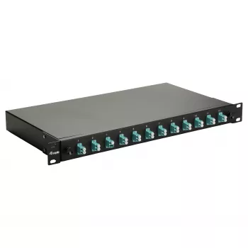 Equip 12-porttinen kuitujatkosrasia, LC Duplex, OM3, 1U, asennettu, musta