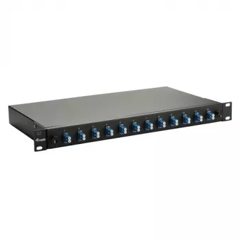 Equip 12-portin kuituhitsauskotelo, LC Duplex, OS2 Singlemode, 1U räkkiasennus, varustettu, musta