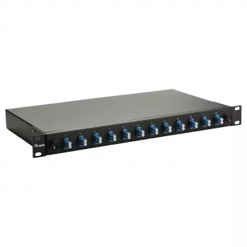 Equip 12-portin kuituhitsauskotelo, LC Duplex, OS2 Singlemode, 1U räkkiasennus, varustettu, musta