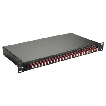 Equip 24-porttinen kuitusulatusrasia, LC Duplex, OM4, 1U, asennettu, musta