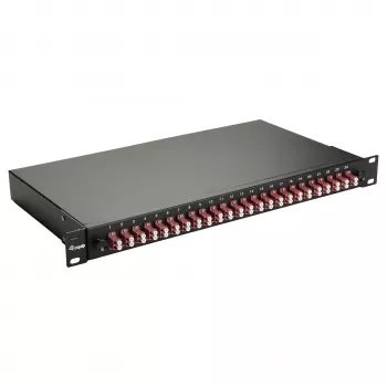 Equip 24-porttinen kuitusulatusrasia, LC Duplex, OM4, 1U, asennettu, musta