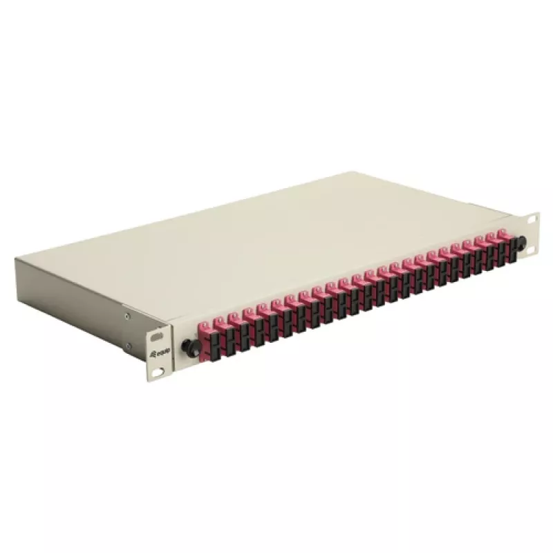Equip 24-portin SC Duplex OM4 kuitujatkosrasia 1U rack-asennus, asennettu, harmaa