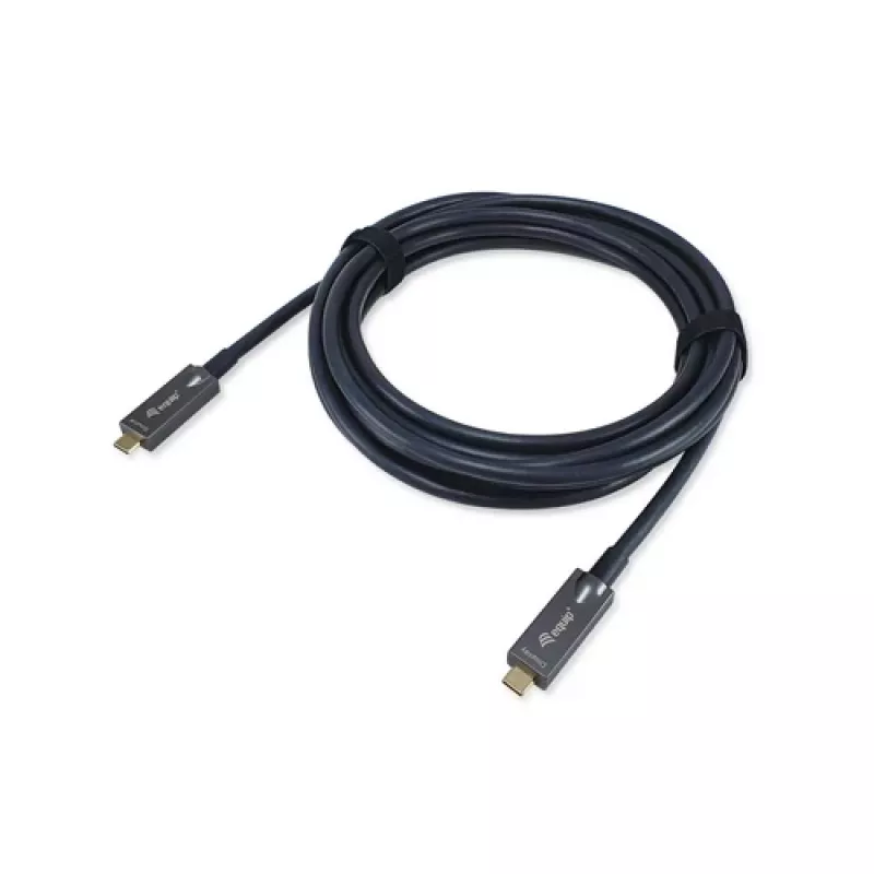 EQUIP 578203 USB-C - USB-C aktiivinen optinen kaapeli 7,5 m 4K@60Hz 10Gbit/s PD 60 W musta
