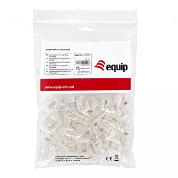 Equip Cat6 RJ45 UTP suojaamaton liitinsarja (100 kpl) - läpinäkyvä