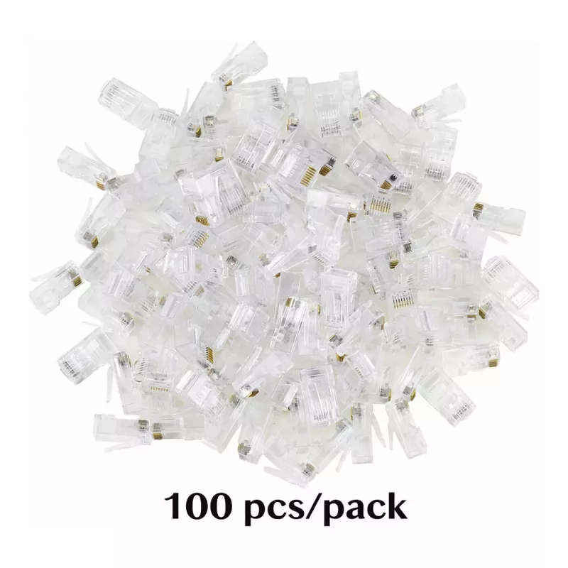 Equip Cat6 RJ45 UTP suojaamaton liitinsarja (100 kpl) - läpinäkyvä