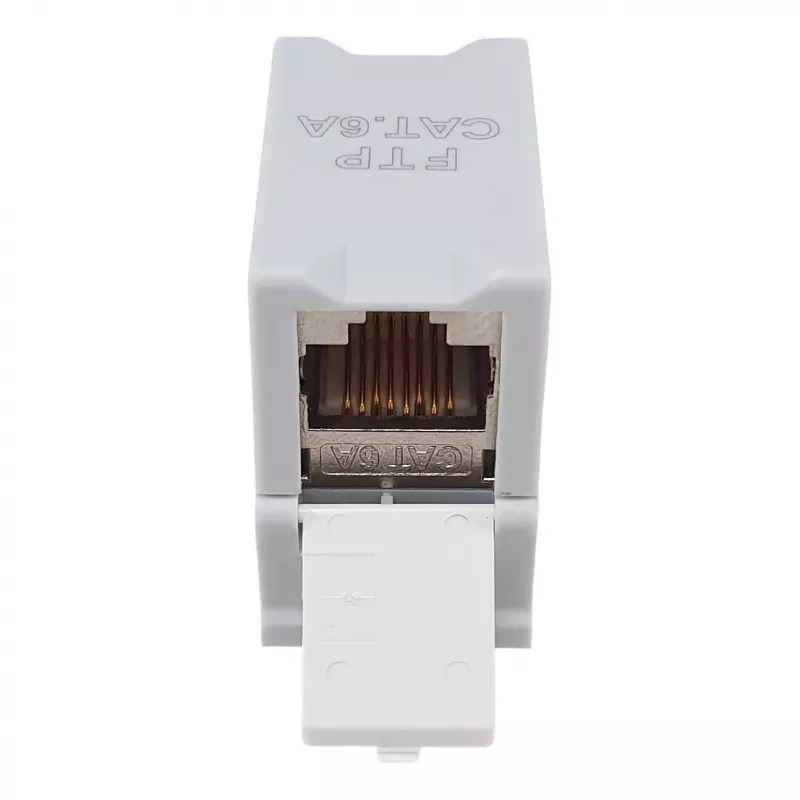 Equip Cat6A suojattu Keystone-liitin 1xRJ45 DIN-kisko harmaa