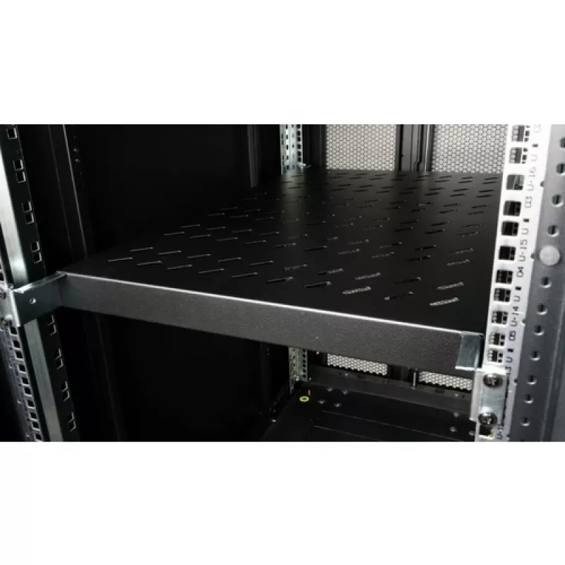 Equip EZVS-19-1-10-B 19 tuuman 1U säädettävä hylly, 1000 mm syvyys, musta