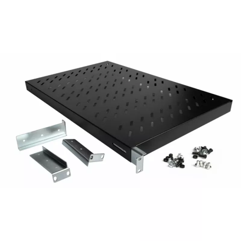 Equip EZVS-19-1-10-B 19 tuuman 1U säädettävä hylly, 1000 mm syvyys, musta