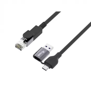 Equip GigaBit USB-C+A - RJ45-adapteri, musta