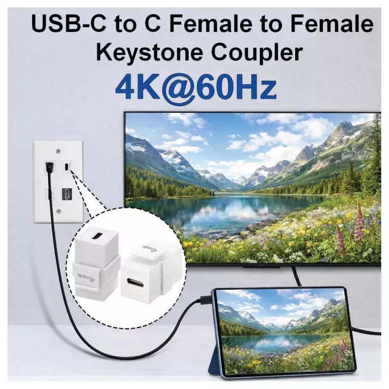 Equip Keystone Coupler USB 3.2 Gen 2 USB-C naaras-naaras, valkoinen