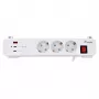 Equip jatkojohto CEE 7/7 90° 3x Schuko / 2x USB-C + USB-A, valkoinen, 1,5m