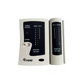 Equip parikaapelitesteri, RJ-11, RJ-12, RJ-45, oikosulkutestaus, tiedonsiirtotestaus, valkoinen, TX/RX, CE, RoHS