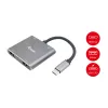 EQUIP USB-C 4-in-1 Dual-HDMI-sovitin 100W PD:llä, 4K MST, alumiini