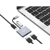 EQUIP USB-C 4-in-1 Dual-HDMI-sovitin 100W PD:llä, 4K MST, alumiini