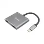 EQUIP USB-C 4-in-1 Dual-HDMI-sovitin 100W PD:llä, 4K MST, alumiini