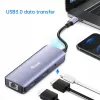 EQUIP USB-C-moniporttisovitin, 2x HDMI, RJ45, 2x USB-A, USB-C PD 100W, harmaa