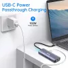 EQUIP USB-C-moniporttisovitin, 2x HDMI, RJ45, 2x USB-A, USB-C PD 100W, harmaa