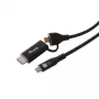 EQUIP USB-C - USB-C + HDMI -adapteri 100W Power Delivery, 4K 60Hz, 3m alumiini